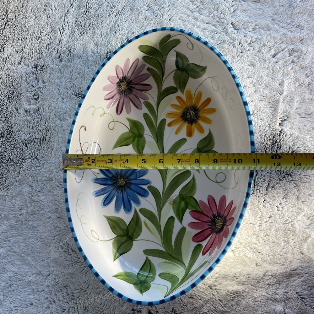 Laurie Gates 2000 Floral Oval Serving Platter - Multicolor Flowers - Picture 9 of 12